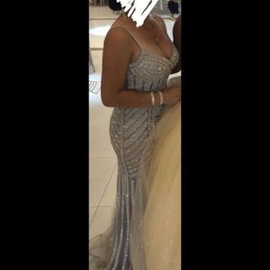 Silver sequin dress